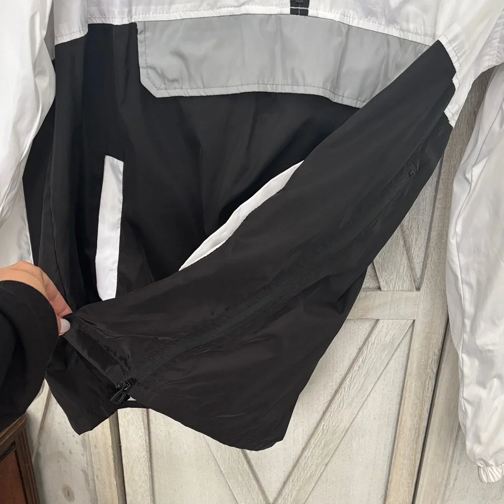 Distortion White and Black Windbreaker Jacket